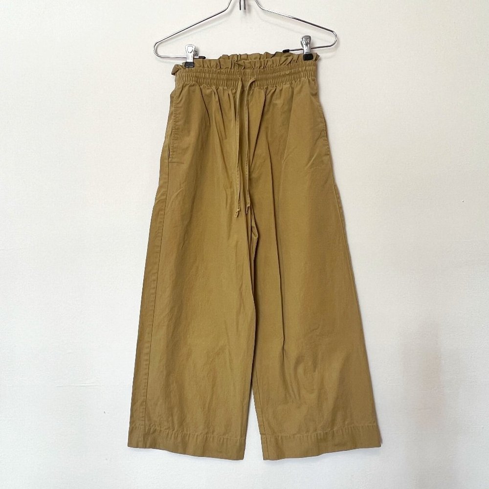 Madewell Poplin Smocked Huston Pull-On Crop Pants